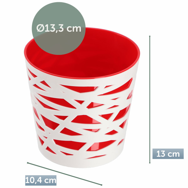 Doniczka Osłonka Wkład Donica Kolory Czerwona 13cm
