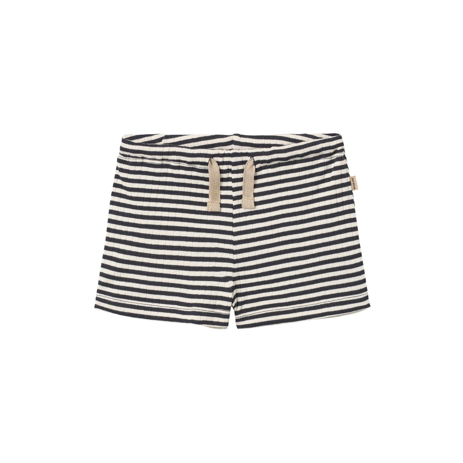 Jersey Shorts Vic, navy rib stripe