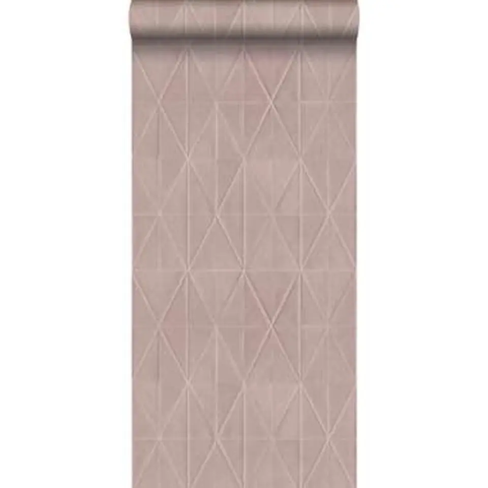 ESTAhome behang - origami motief - zalmroze - 0.53 x 10.05 m