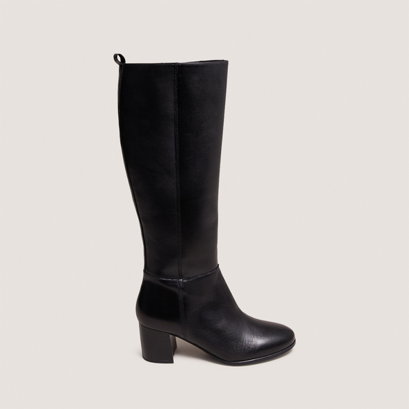 Bottes hautes à talonsen cuir noir | ARMINA