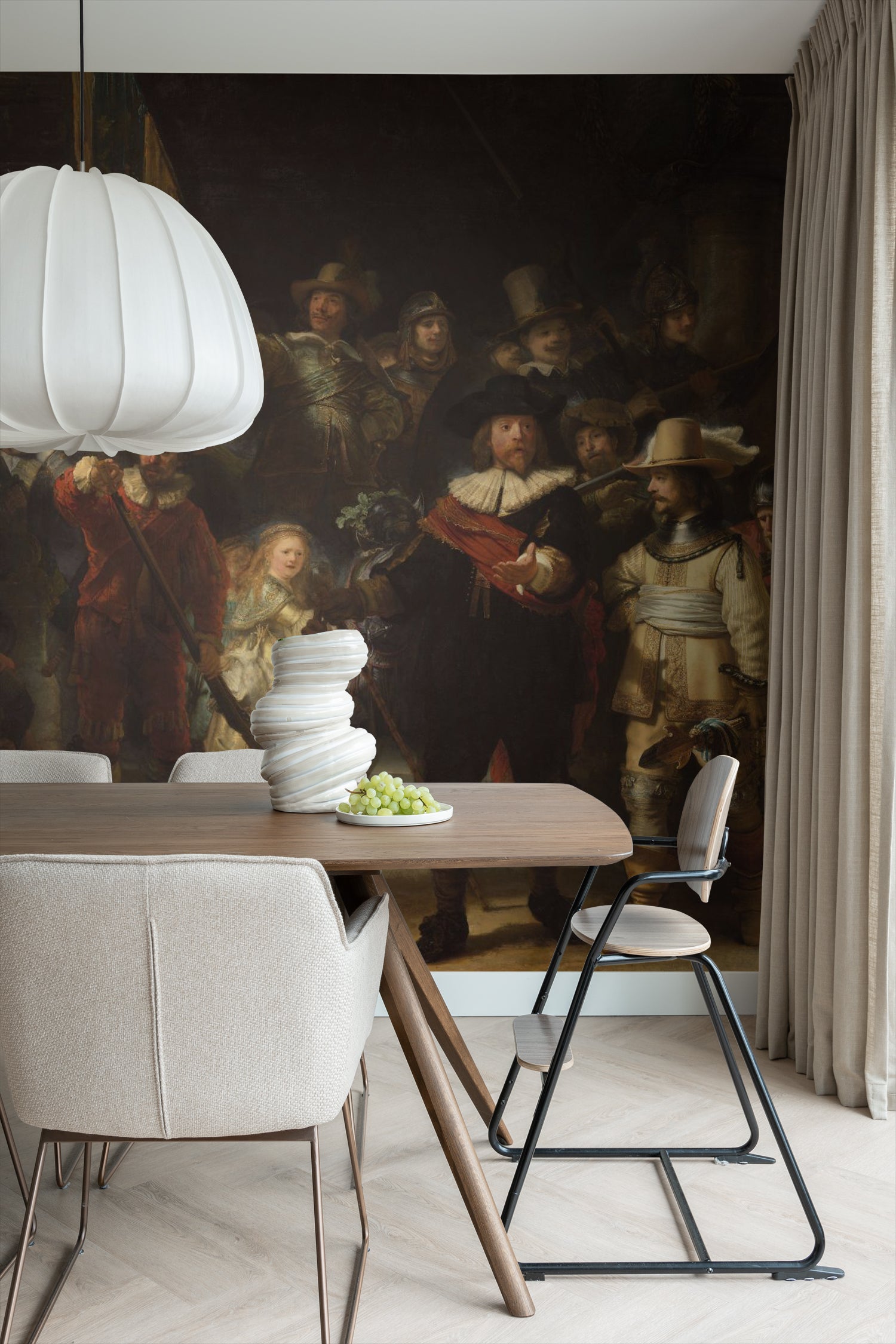 Sanders & Sanders fotobehang De Nachtwacht van Rembrandt van Rijn bruin - 300 x 279 cm - 950063