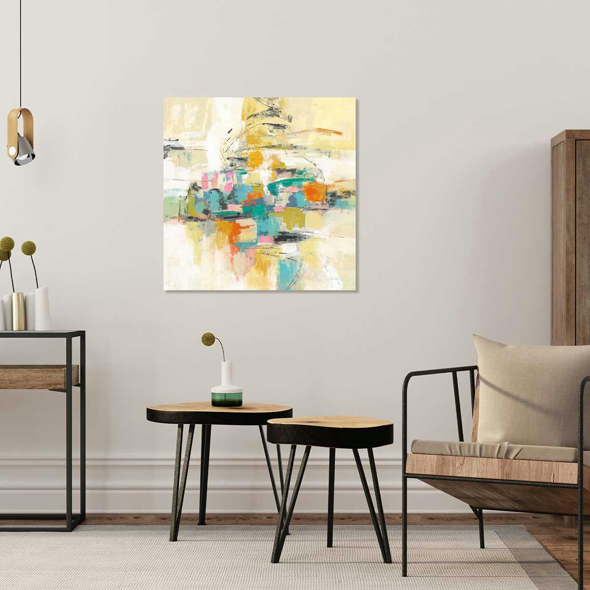 - Tableau Peintur sur soie imprimé sur toile 80x80cm