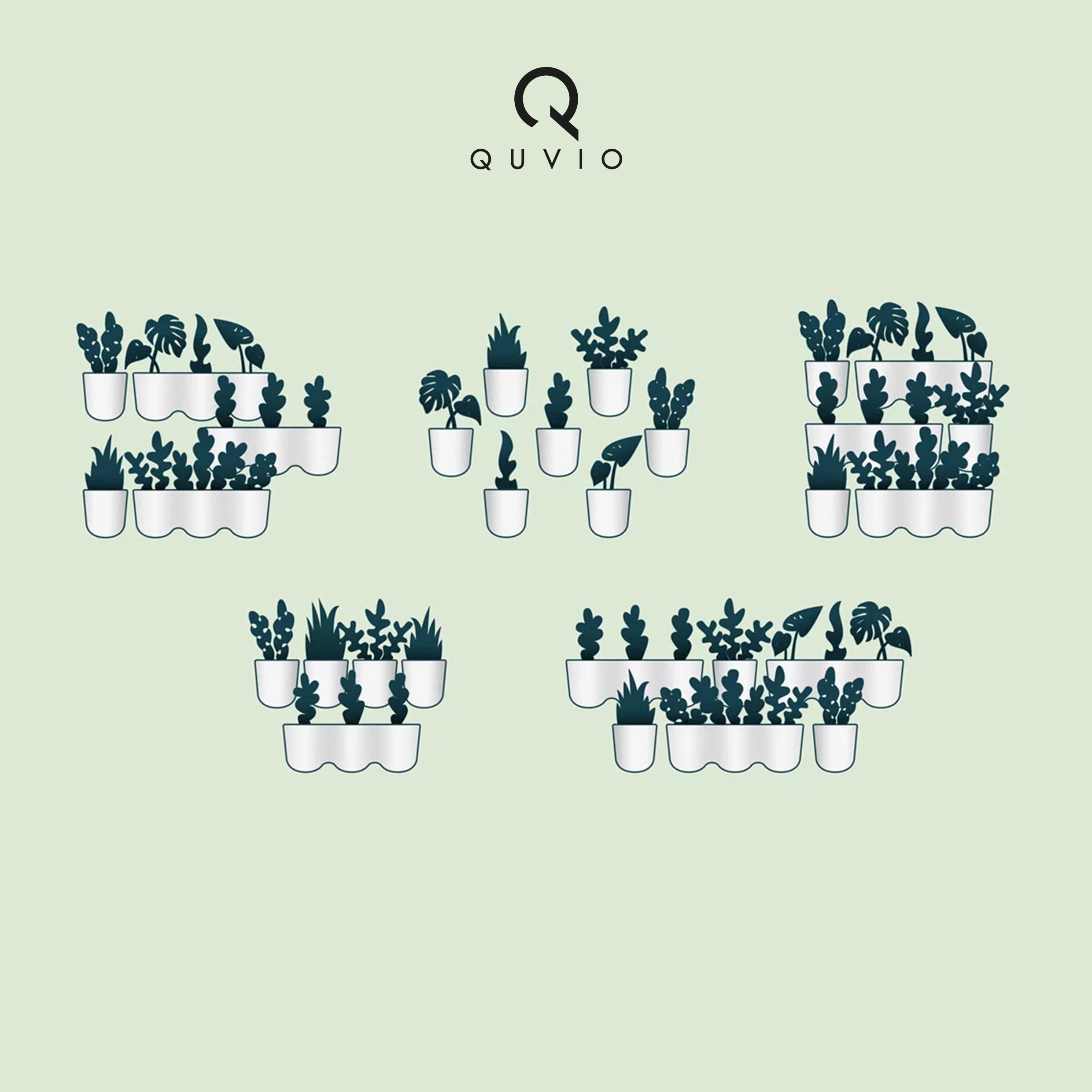 QUVIO Wand bloempot- Kunststof - Lichtblauw