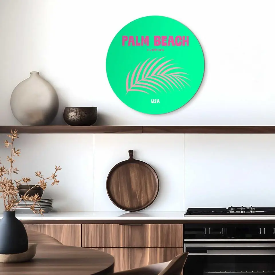 Glasschilderij Florida - &Oslash; 50 - Groen