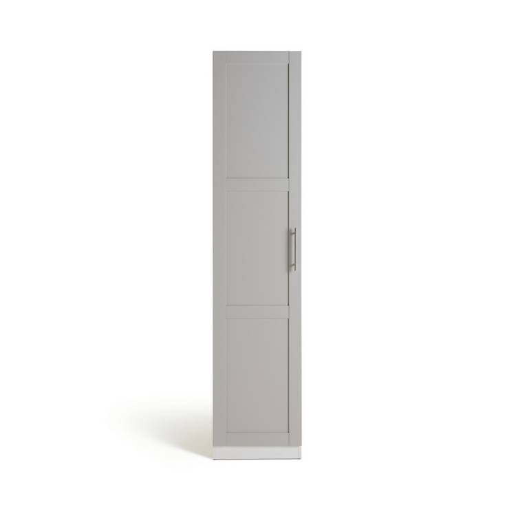 Habitat Munich Panelled 1 Door Wardrobe - Grey