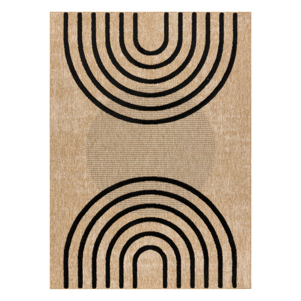 Dywan SPARK 0688 beż / czarny - Geometryczny, sizal, 160x220 cm