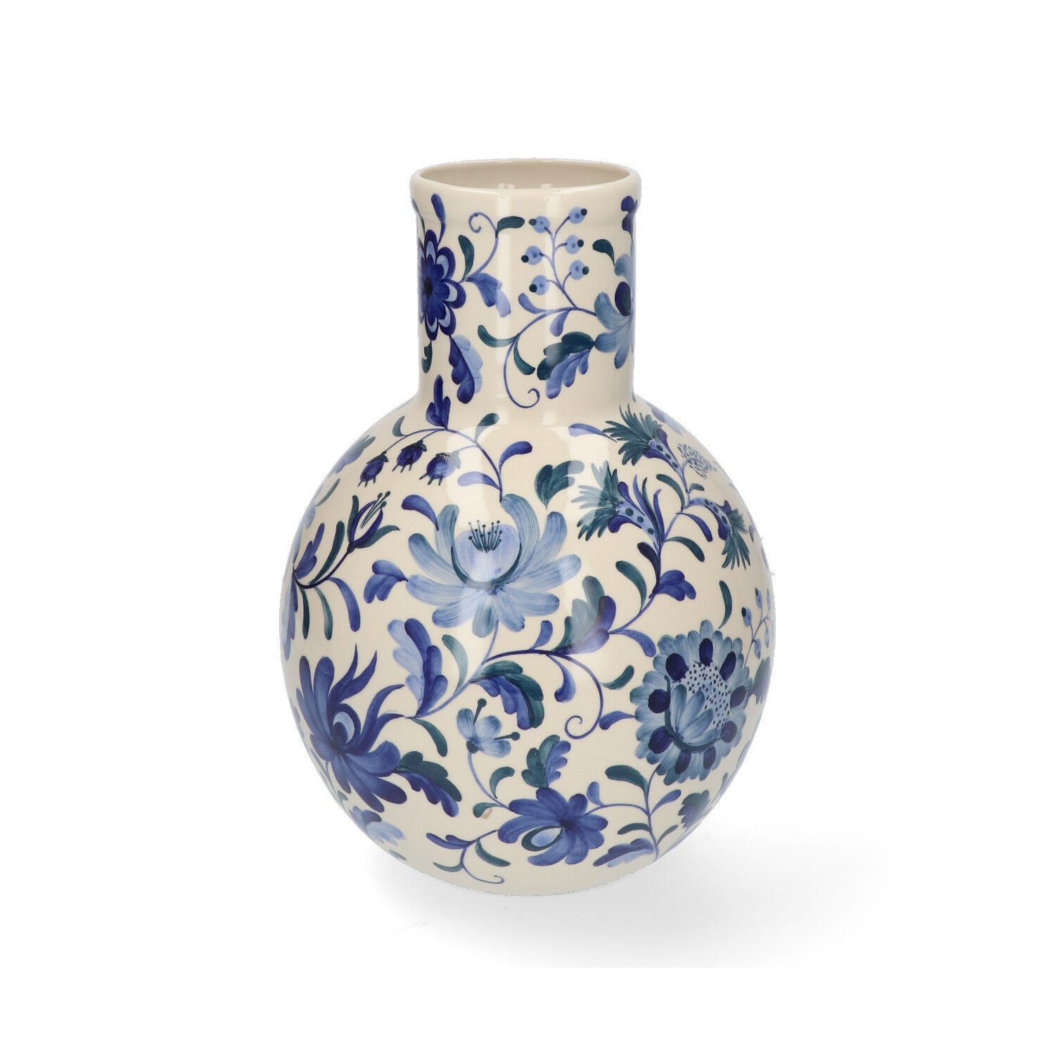 Return to Sender Vaas 30 cm Bed of Flowers Blue handgeschilderd ronde vorm