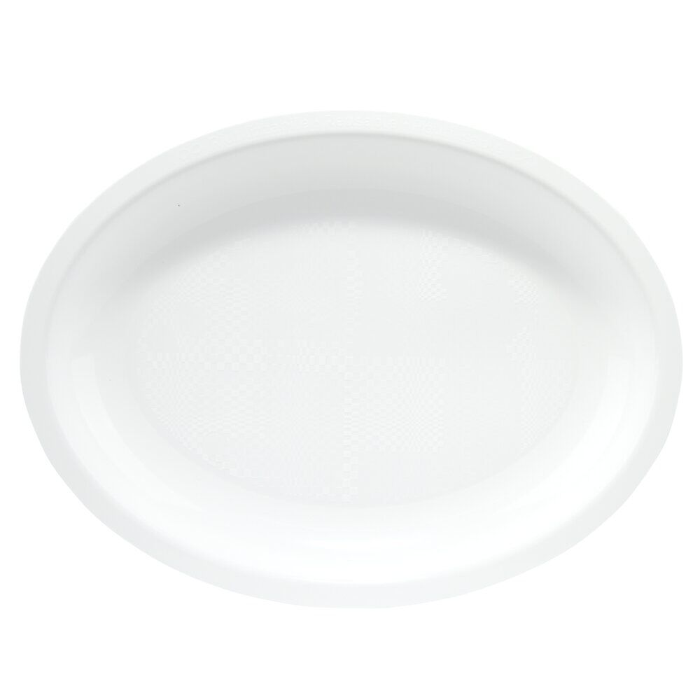 Plateau ovale plastique x10 blanc 25,5x19cm