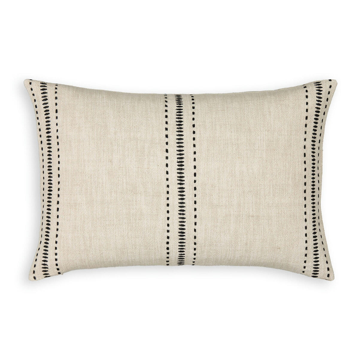 Housse de coussin brodée, coton et lin, Krouch