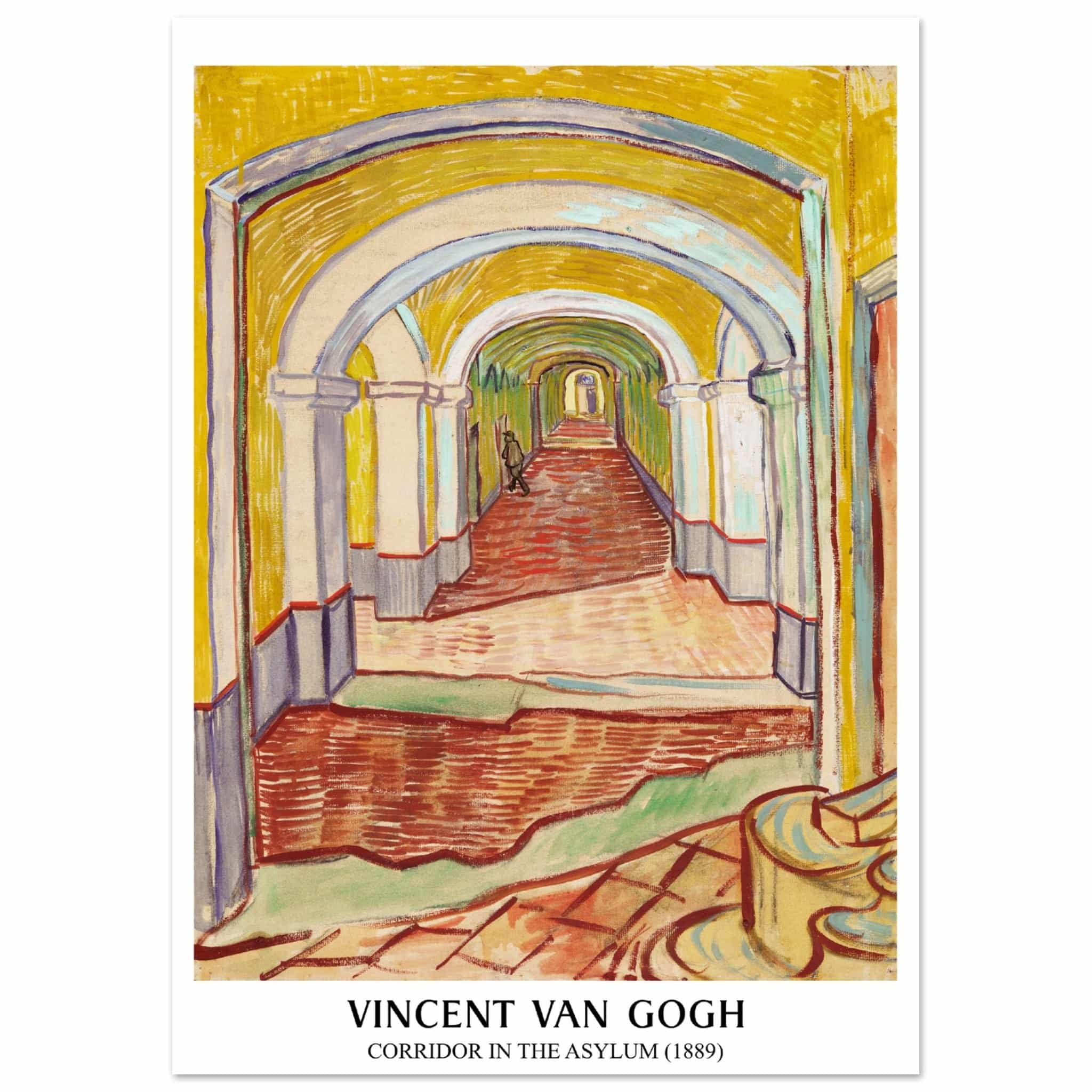 Artfulprints Vincent van Gogh - Corridor in the Asylyum  poster A4 21x29.7 cm