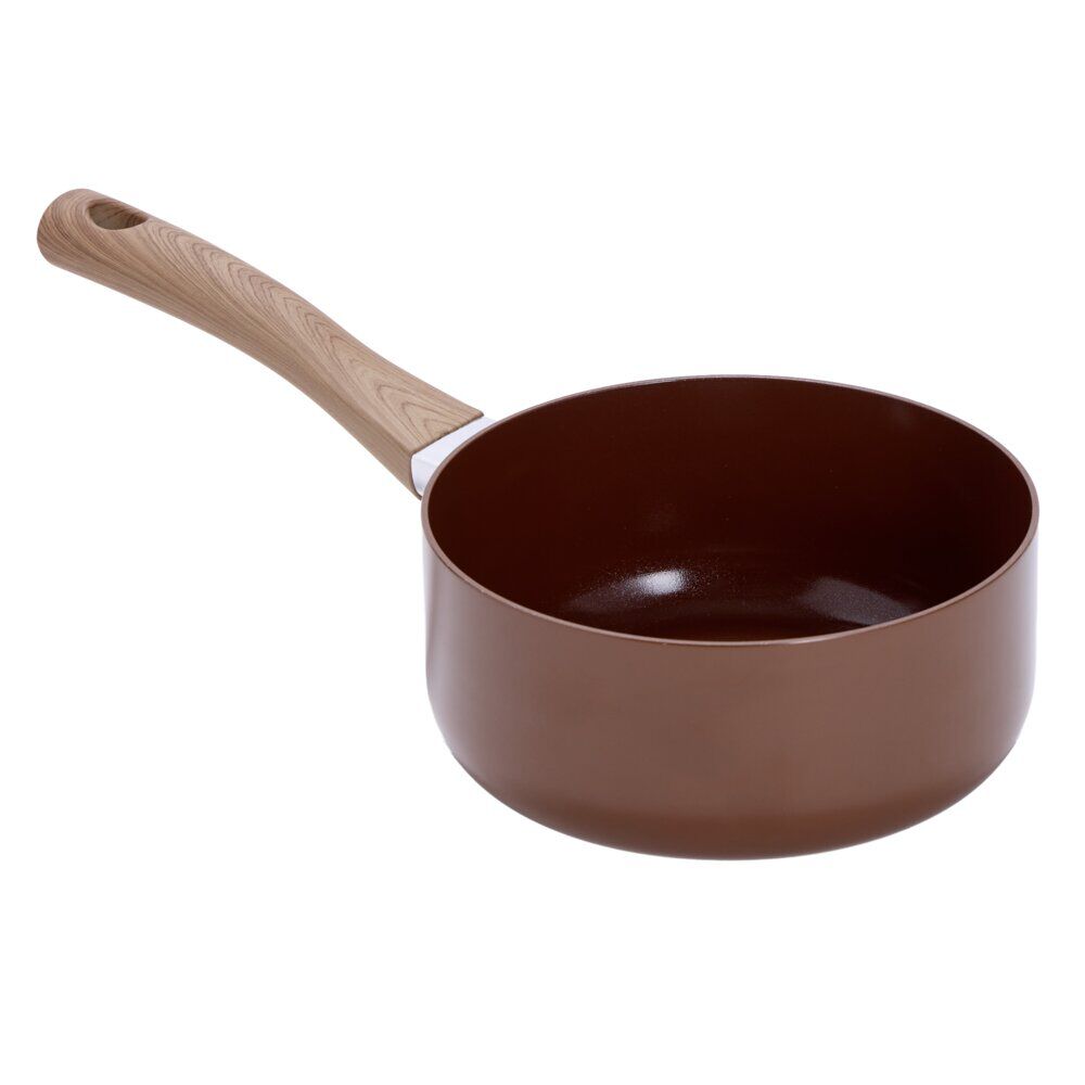 Casserole anti adhésive tous feux manche effet bois Ø18cm (2 modèles)
