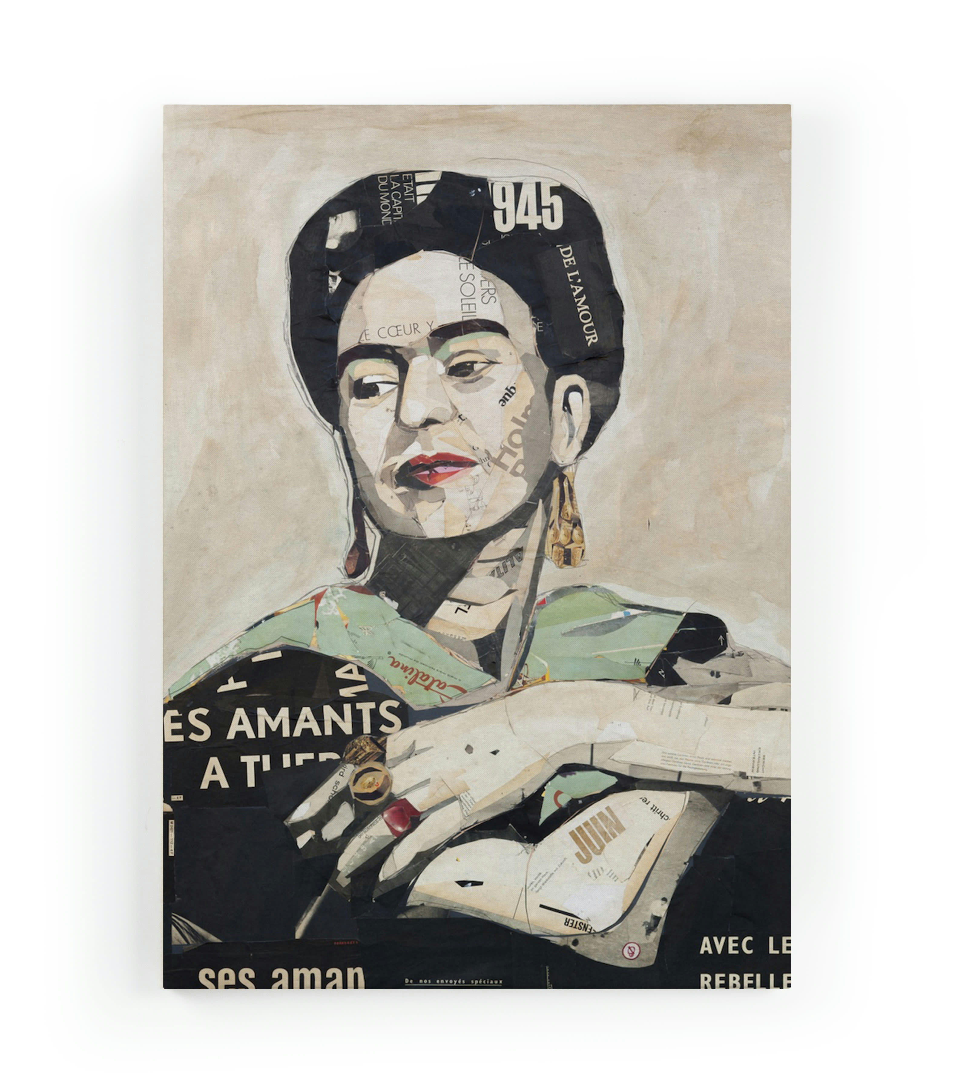 FRIDA PORTRAIT - Peinture sur toile 60x40 imprimé HD portrait Frida