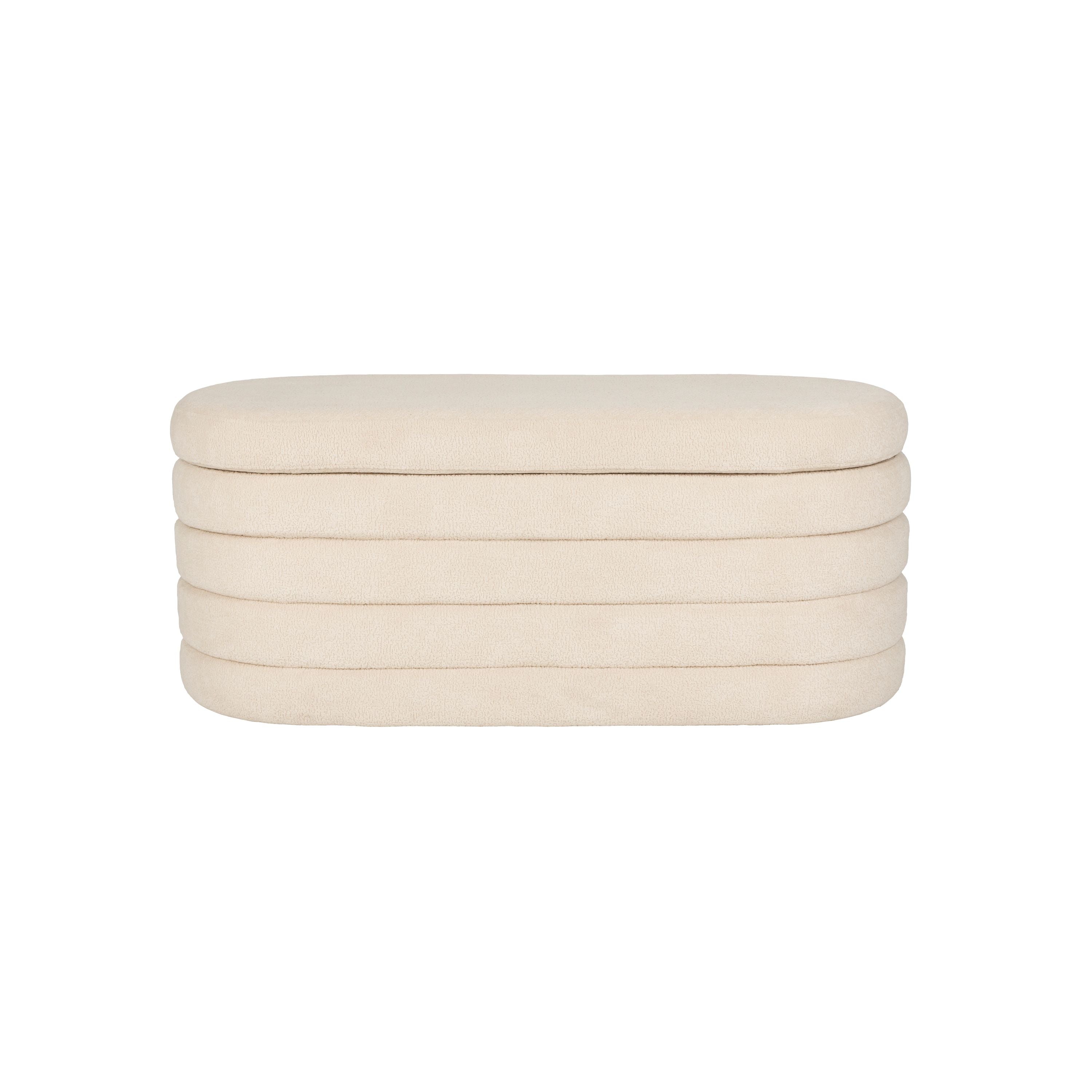Housecraft Living Zuma bankje Bouclé Wit/ Beige