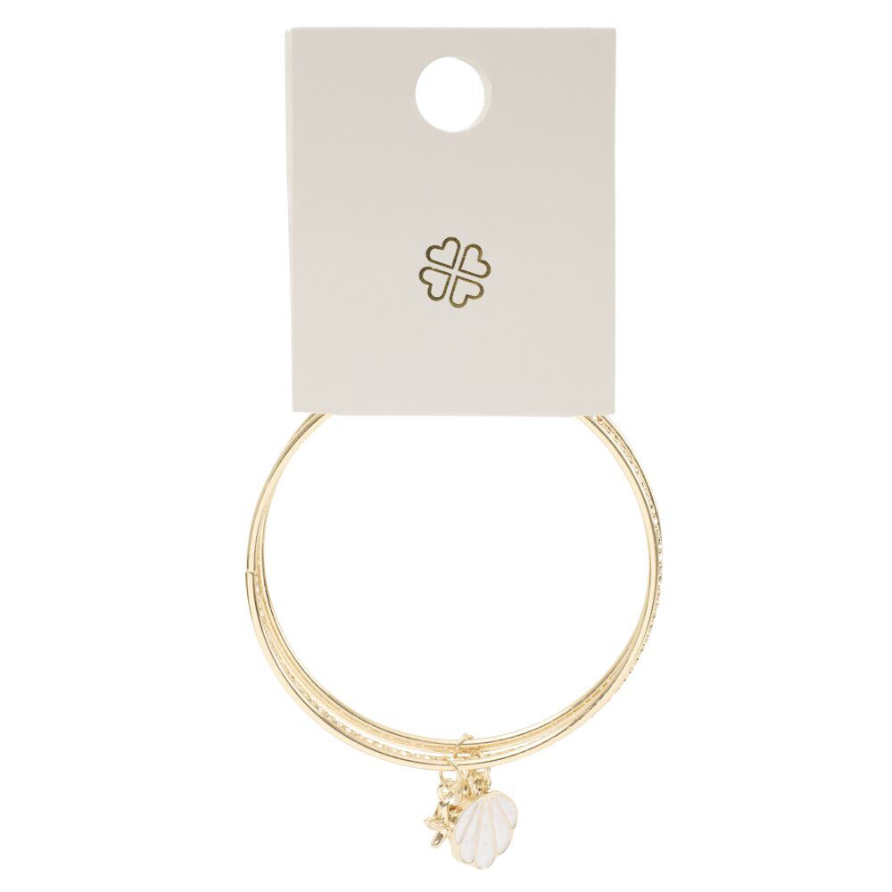 Bracelet jonc x4 avec pampilles métal doré