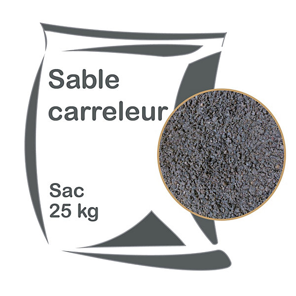 Lot de 4 sacs de sable à carreler gris 0/4 25KG