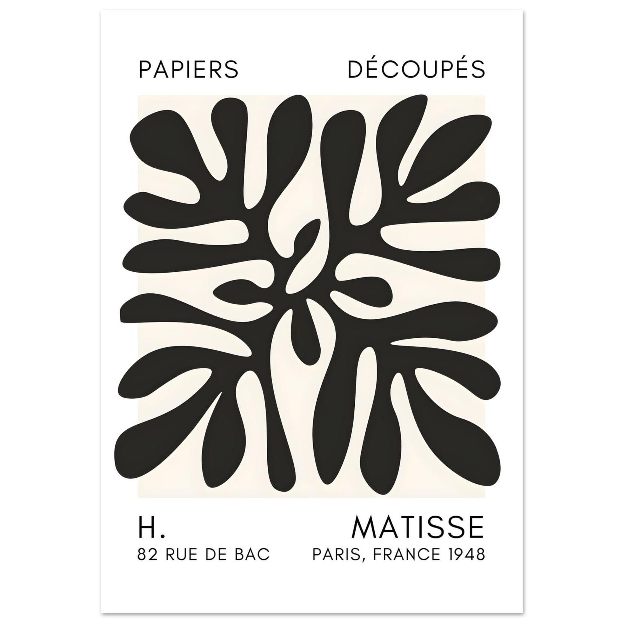 Artfulprints Poster Matisse - Deep ocean black  - 30x40 cm - Zwart