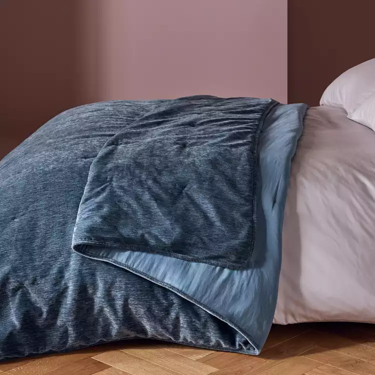 Habitat Chenille Bedspread - Storm Blue - 200x220cm
