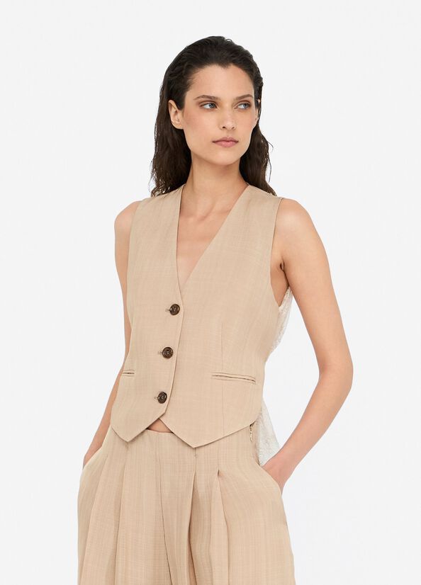 Gilet con dettaglio in pizzo