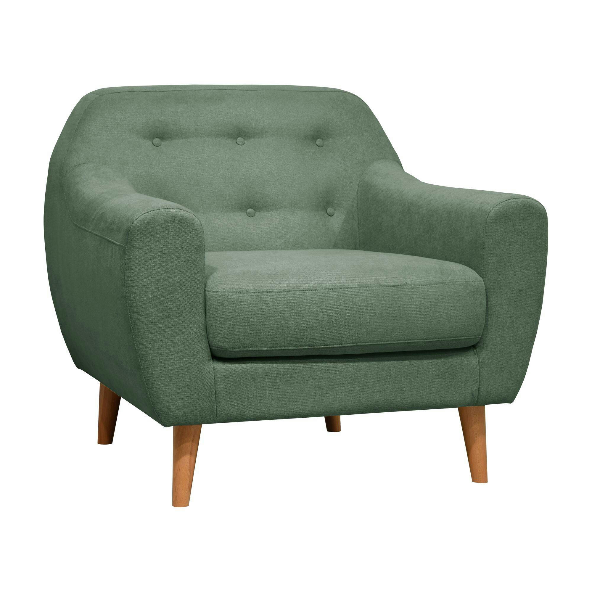 AGATHE - Fauteuil en tissu antitache Menthe