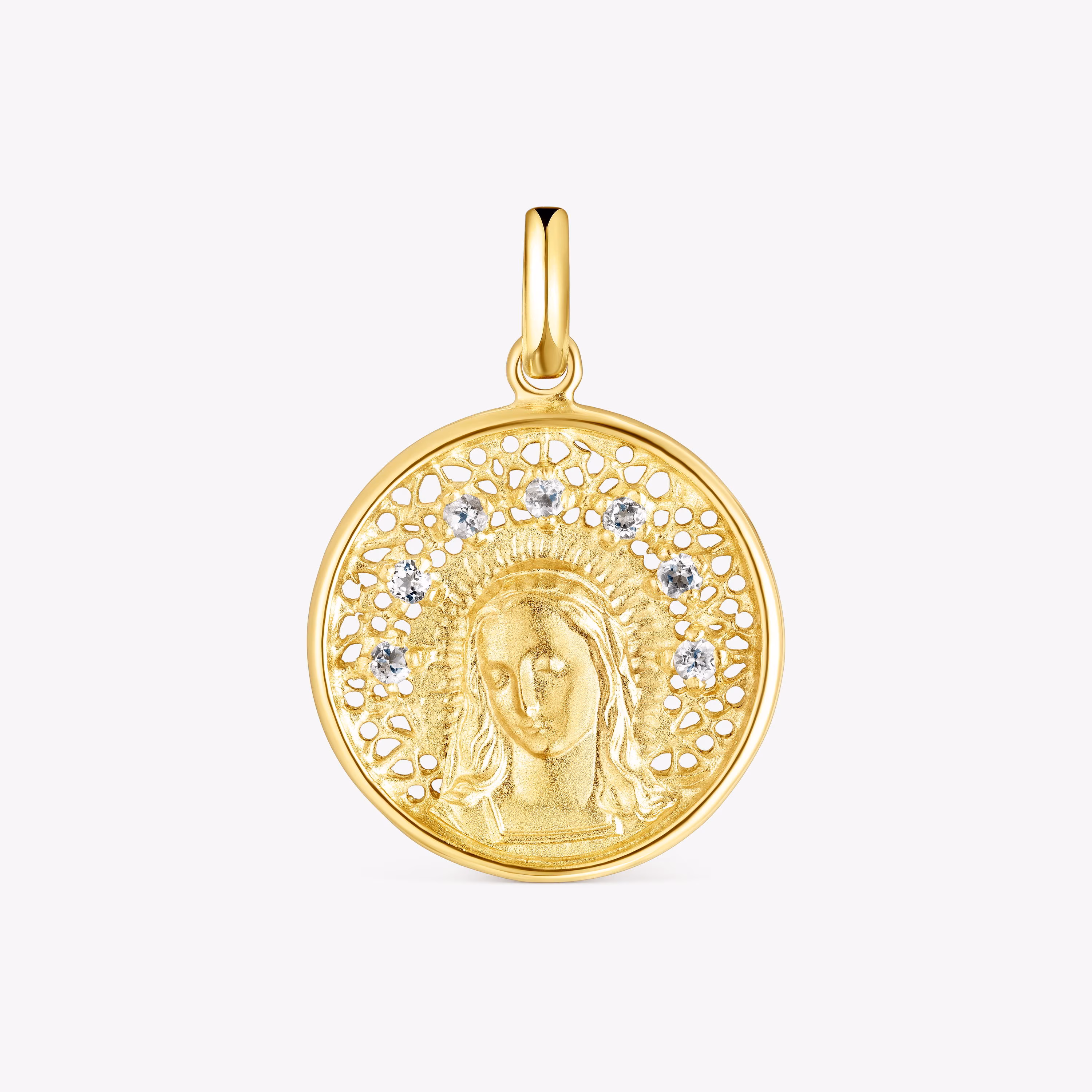 Medalla pequeña con baño de oro 18 kt sobre plata y topacio Tamara Falcó X TOUS
