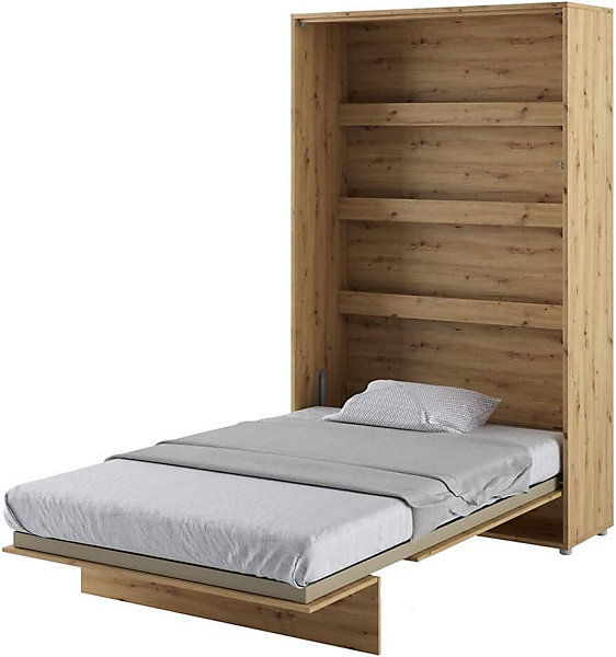 Lenart Armoire Lit escamotable Vertical 120x200 cm Chêne artisan Lit Mural Consus