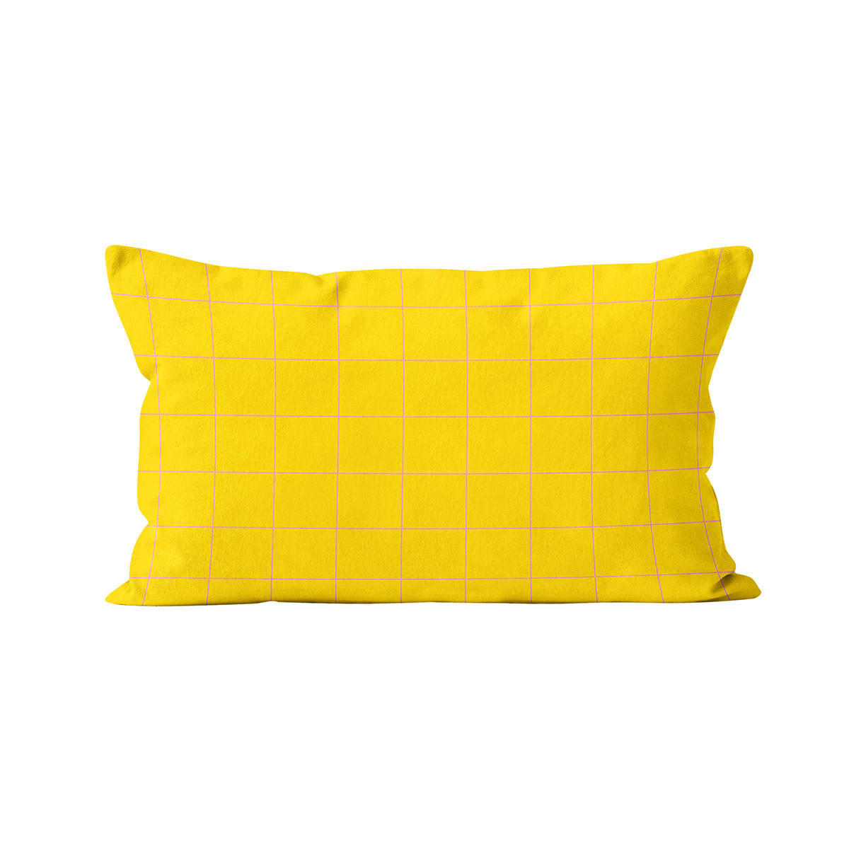 - Coussin à carreaux velours Jaune 40x67cm
