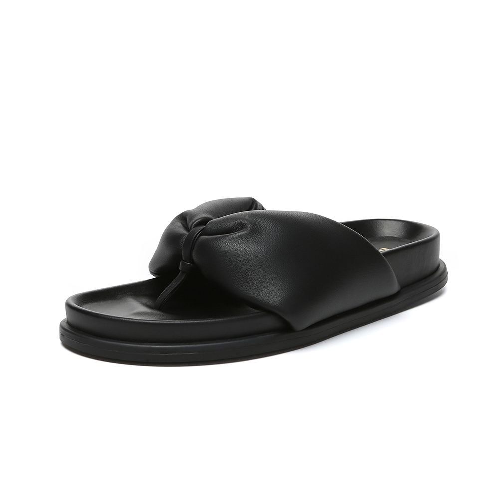EverAu Australia Sheepskin Bubble Thong with Rubber Sole