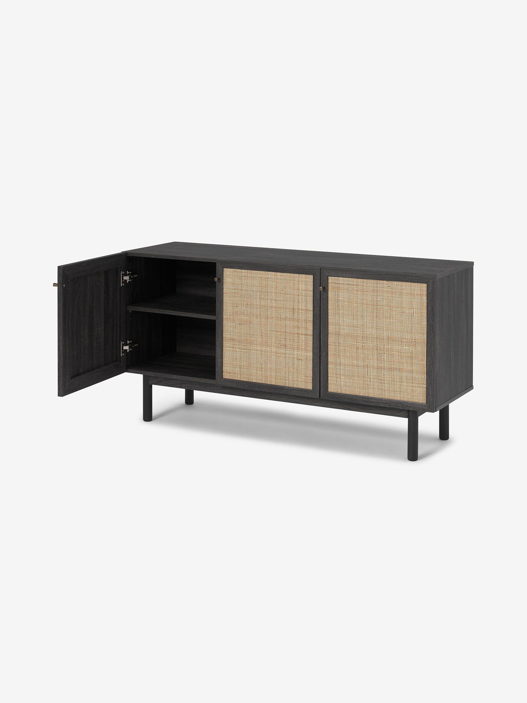Pavia Rattan Large Sideboard in Black