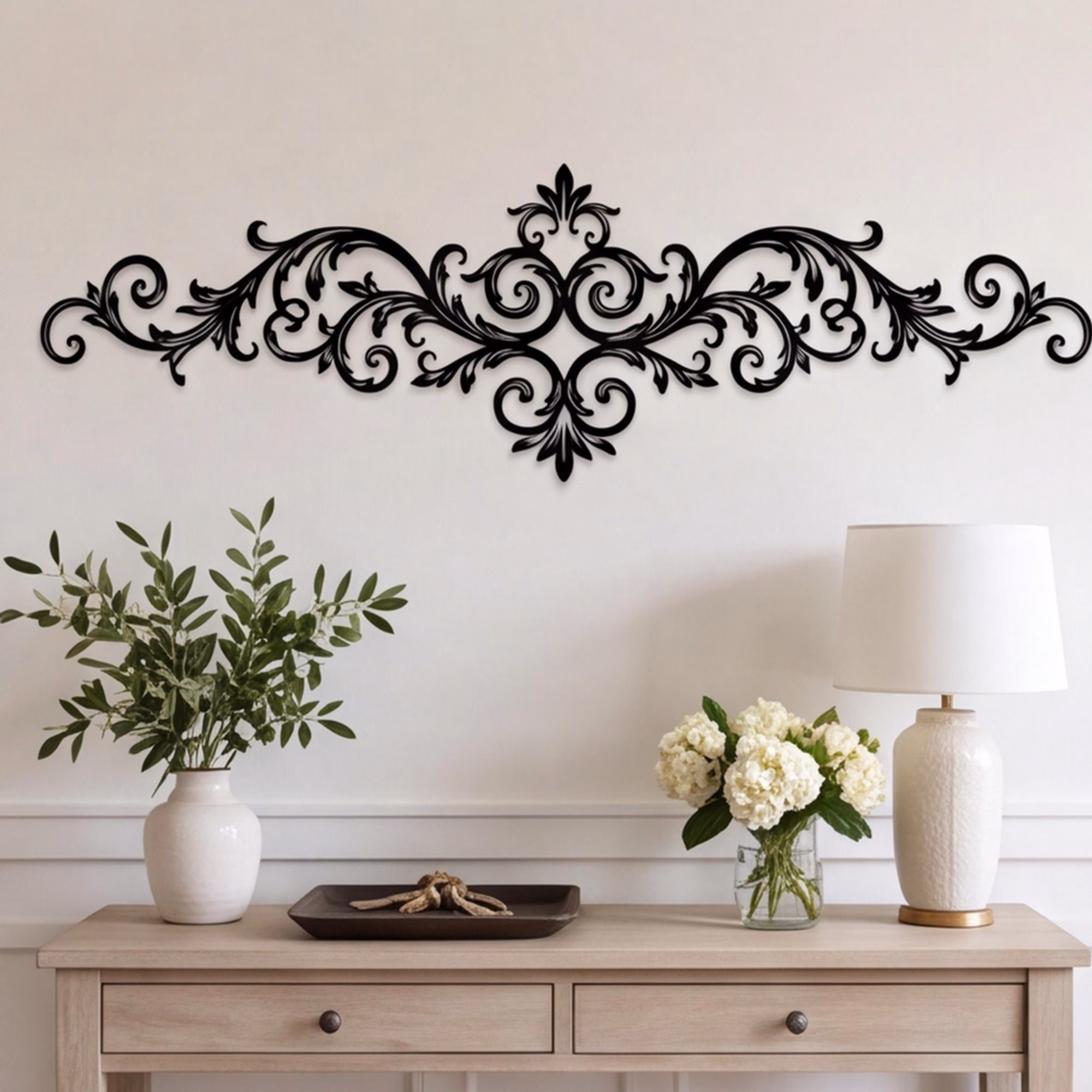 modern outdoor wall decor, scroll large metal wall decor ,above fireplace decor, french country wall decor, above bed wall decor
