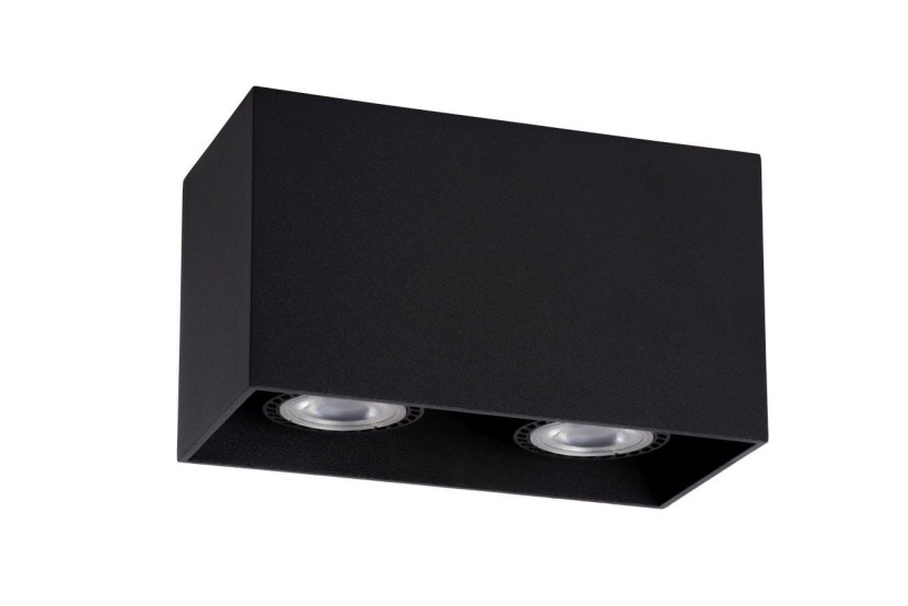 Spot prostokątny czarny BODI 2xGU10x50W wym:9,5x16,5x8,25cm IP20 Lucide