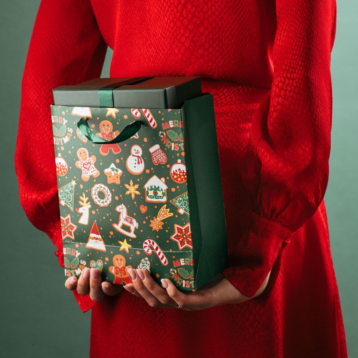 Torebka prezentowa CYMKA pierniczki 19x23x10 cm