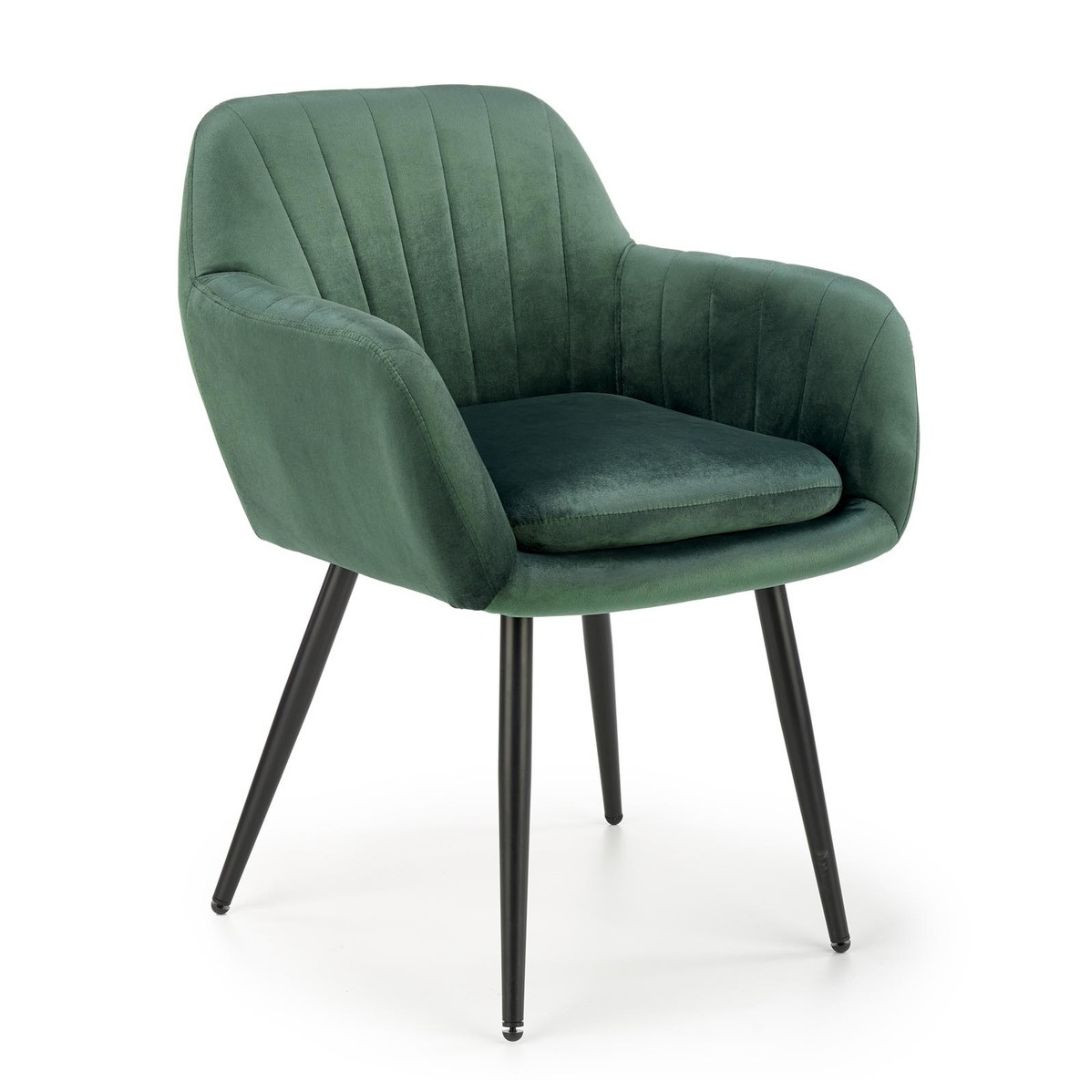 Krzesło tapicerowane K429 VELVET ciemnozielone