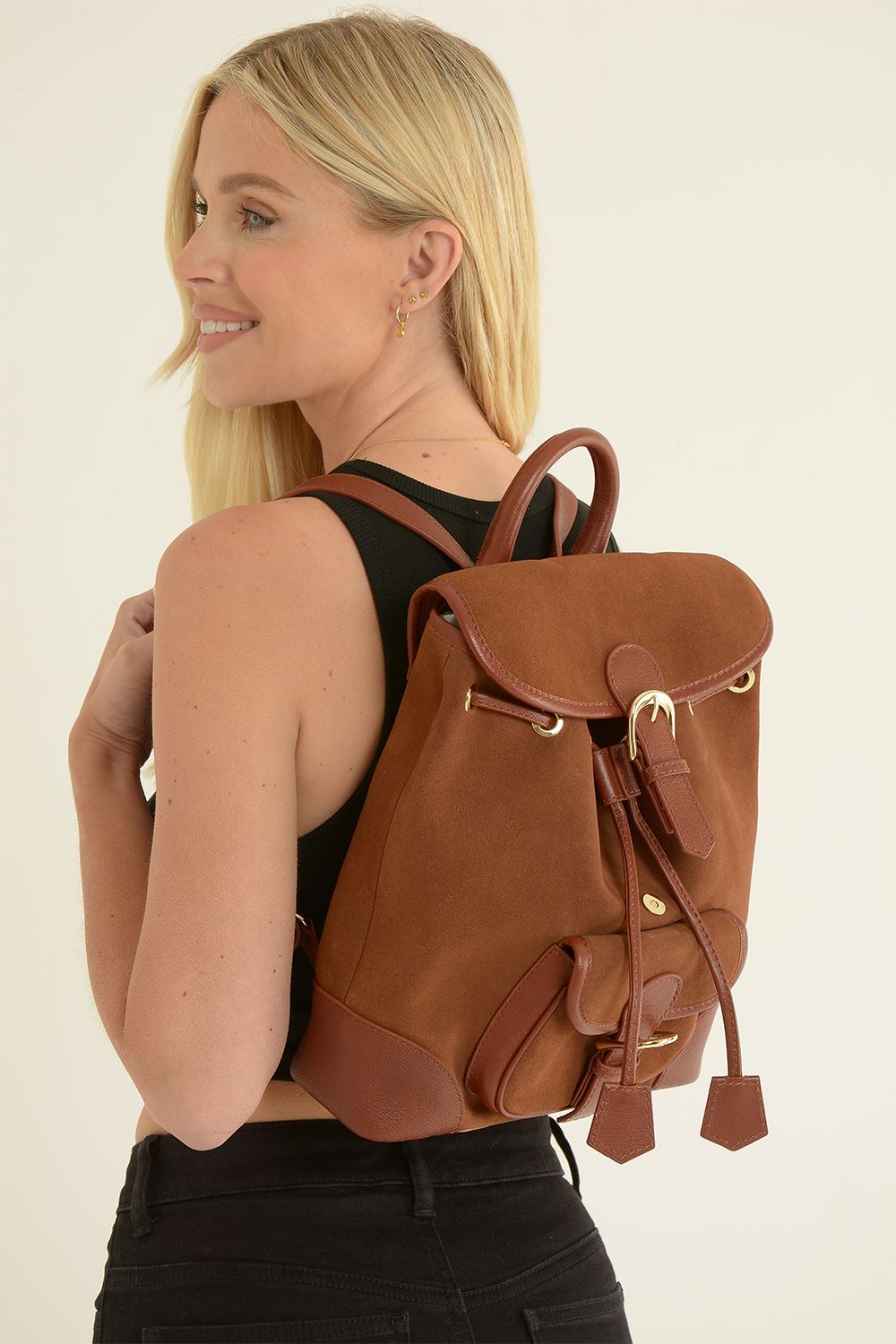 Ashwood Leather Creativita Cosmica' Soft Suede Leather Backpack