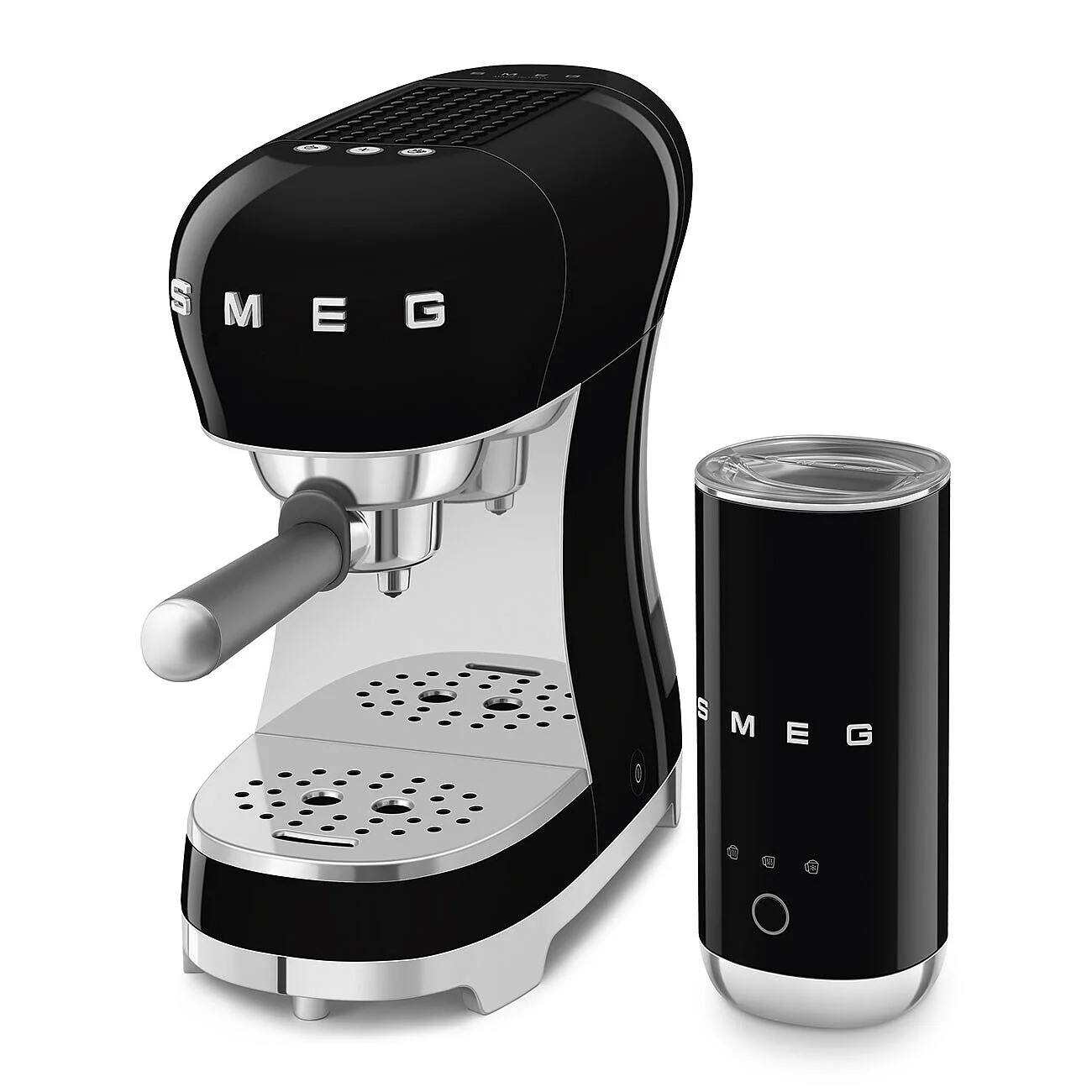 Espresso Coffee Machine with Mini Milk Frother in Black