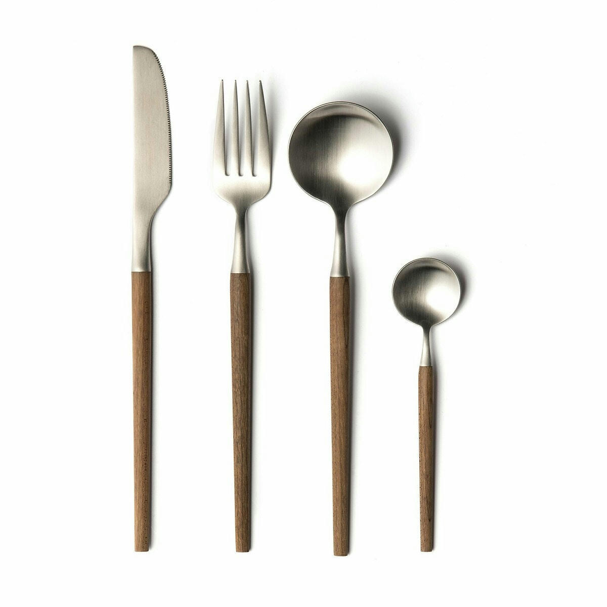 Ménagère 16 pièces, inox et bois d'érable, Emako