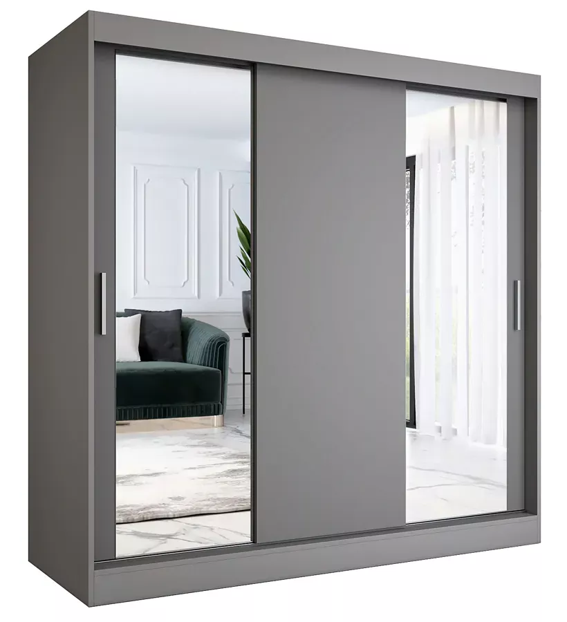 Szafa przesuwna antracyt 200 cm - Maeno