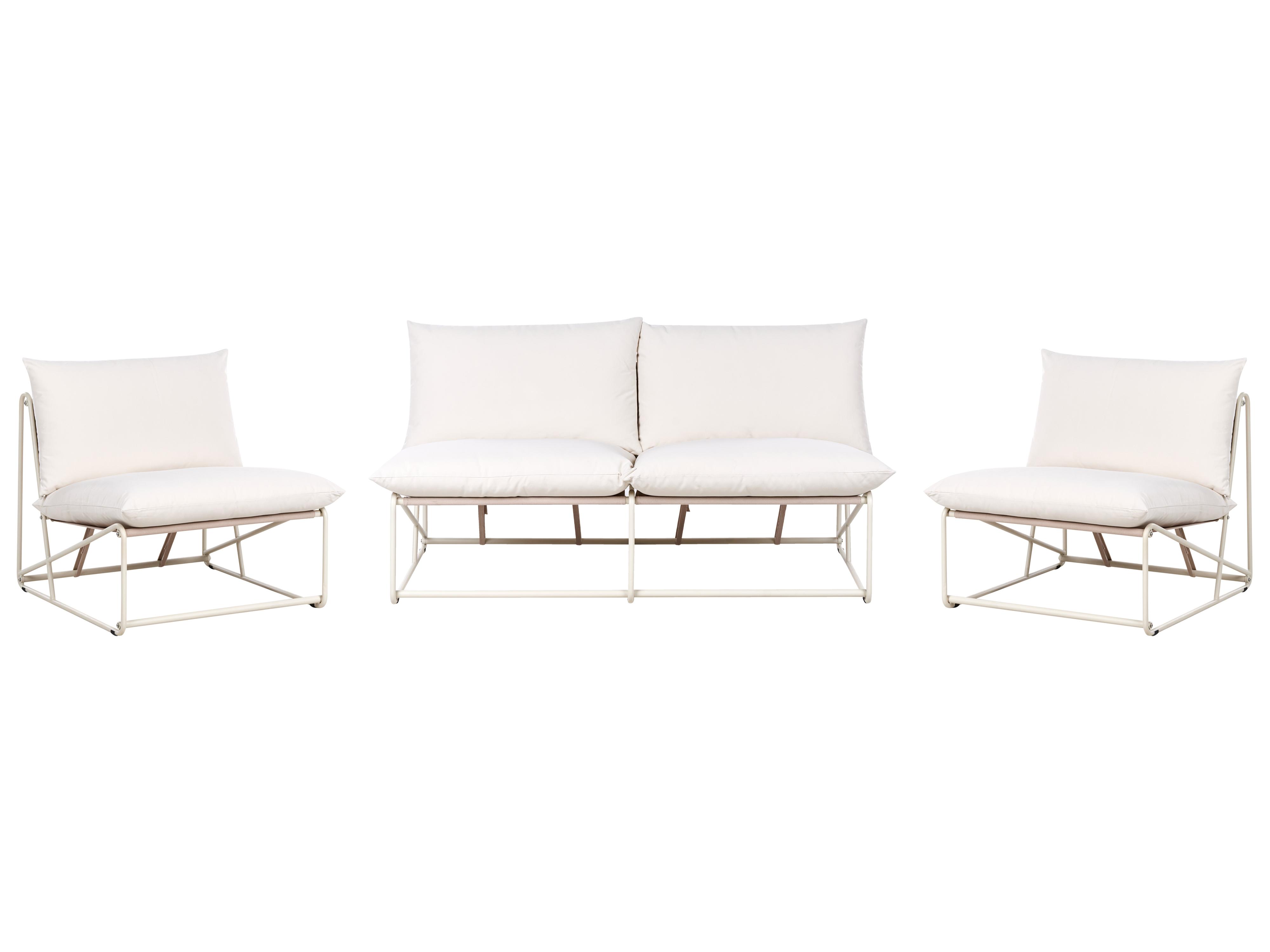 Garden Sofa Set 4 Seater PICO Metal Light Beige