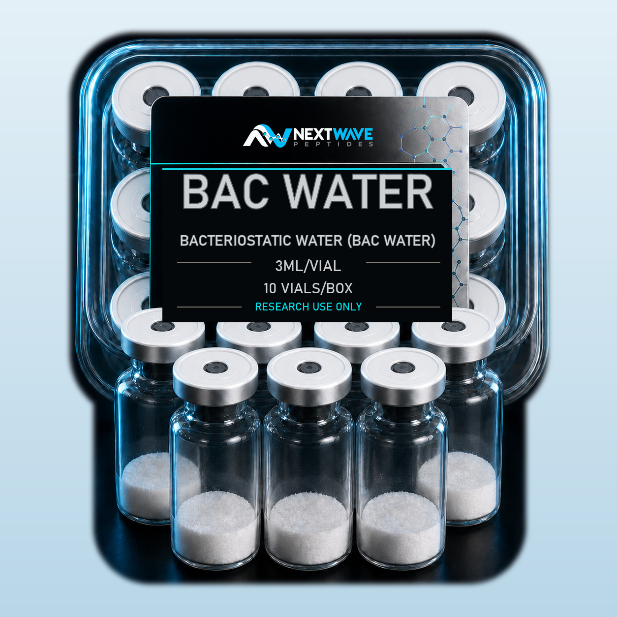 Bacteriostatic Water (BAC Water) - 3mL, 10 Vials | NextWave Peptides