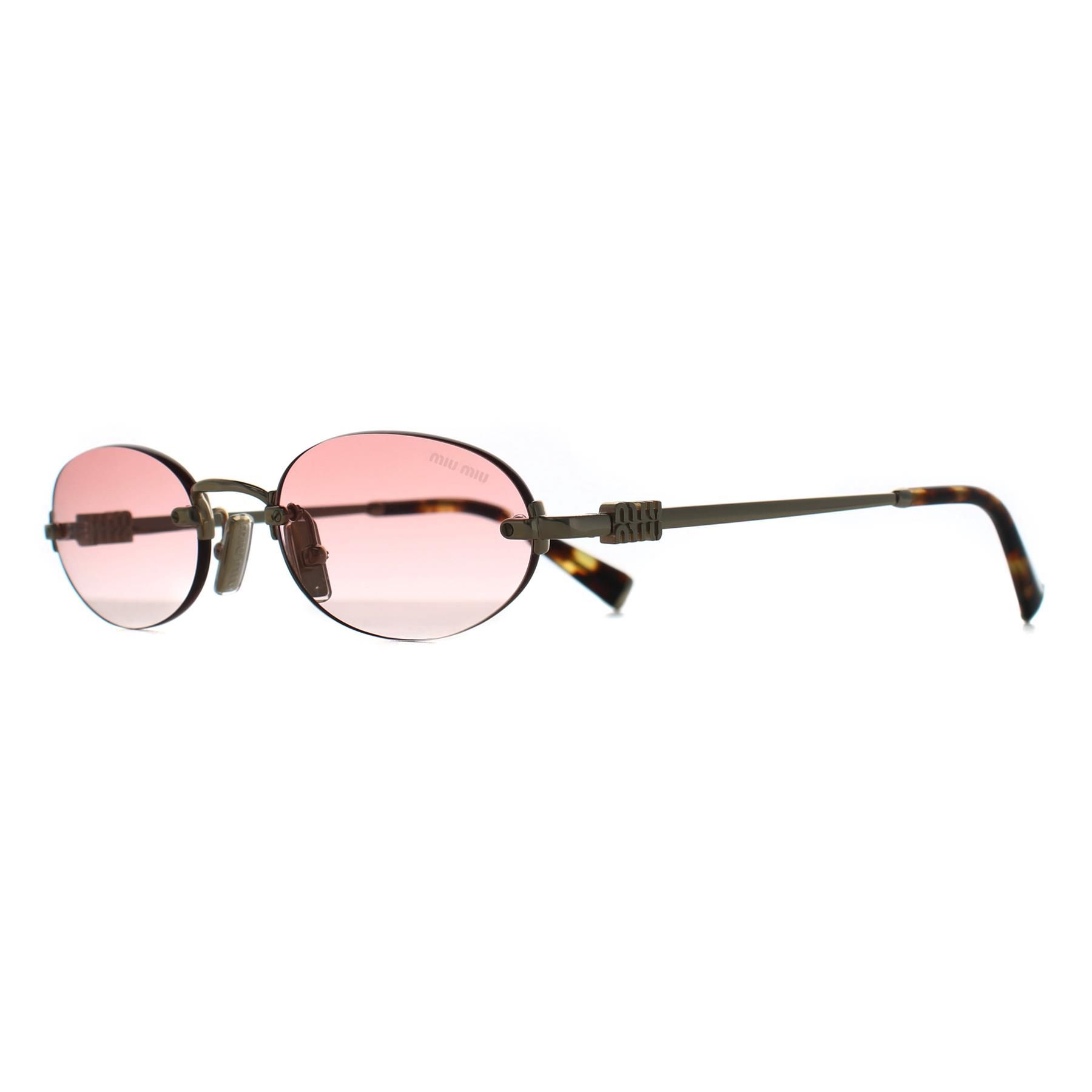 Miu Miu Oval Pale Gold Clear Gradient Pink MUA54S