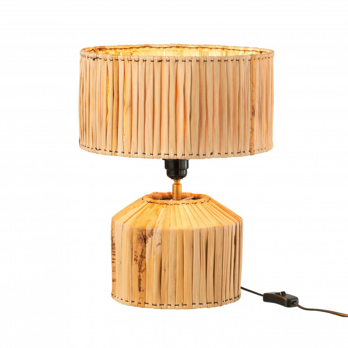 MONASTIR - Lampe ethnique à poser en feuille de bananier