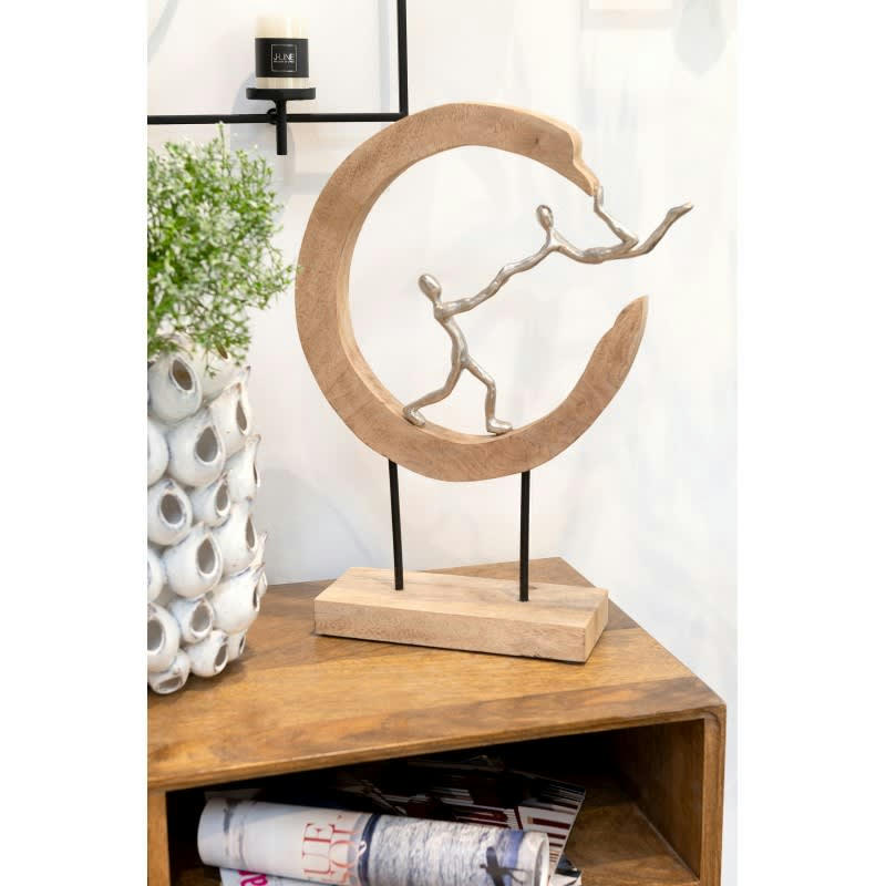 COUPLE - Personnages 1/2 lune manguier/alu H47cm