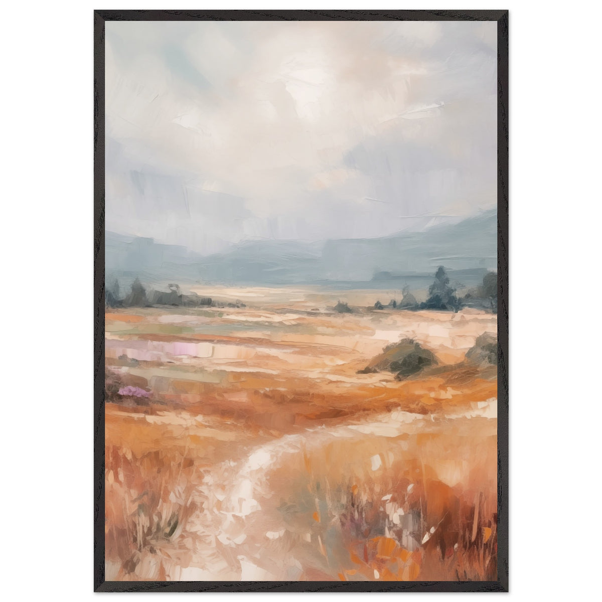 Artfulprints Poster met Lijst Abstract - Open field  - 70x100 cm - Meerkleurig