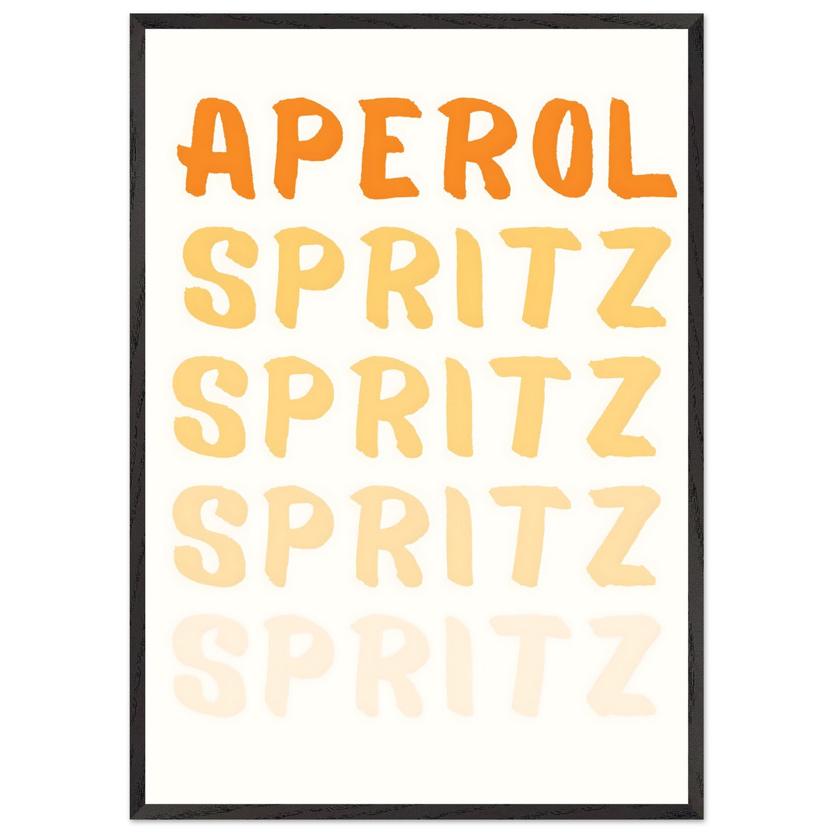 Artfulprints Poster met Lijst Aperol Spritz - Written  - 70x100 cm - Oranje