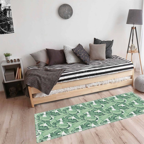 Vinyl Teppich »Mogli«, BxL:180 cm x 68 cm, grün|weiß