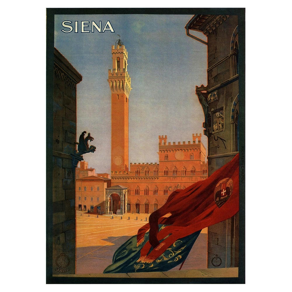 - Tableau affiche touristique vintage Siena 50x70cm