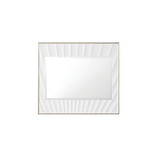James Martin Vanities 710-M36 Le Soleil 31-1/2" x 36" Bathroom Mirror - Matte White with Gold