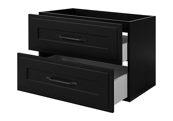 Meuble sous lavabo de style classique, noir, 80 x 57 x 46 cm