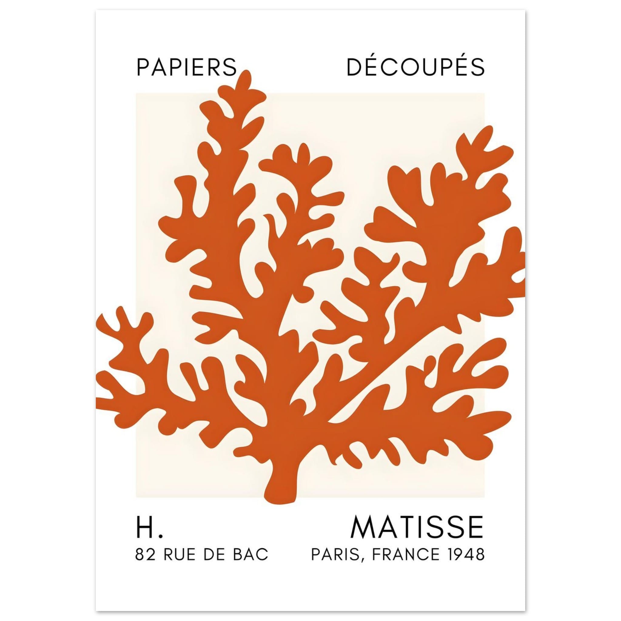 Artfulprints Poster Matisse – Aqua bloom orange  - 50x70 cm - Oranje