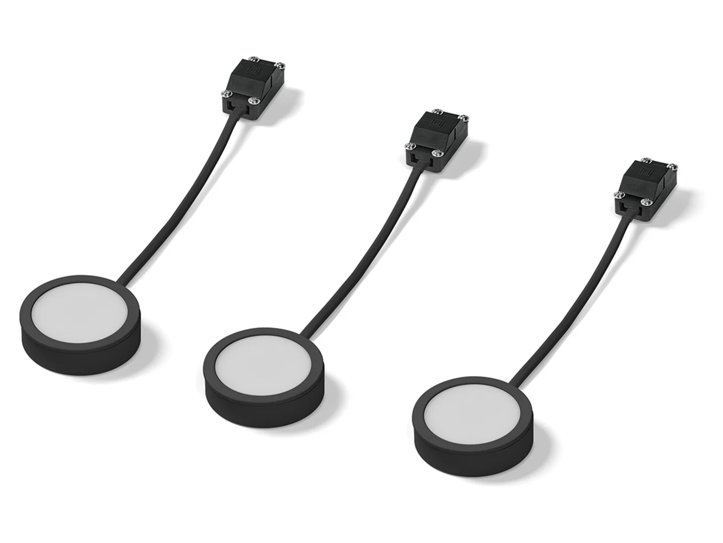 Oprawa podszafkowa 3 szt. Puck LED aluminiowa czarna
