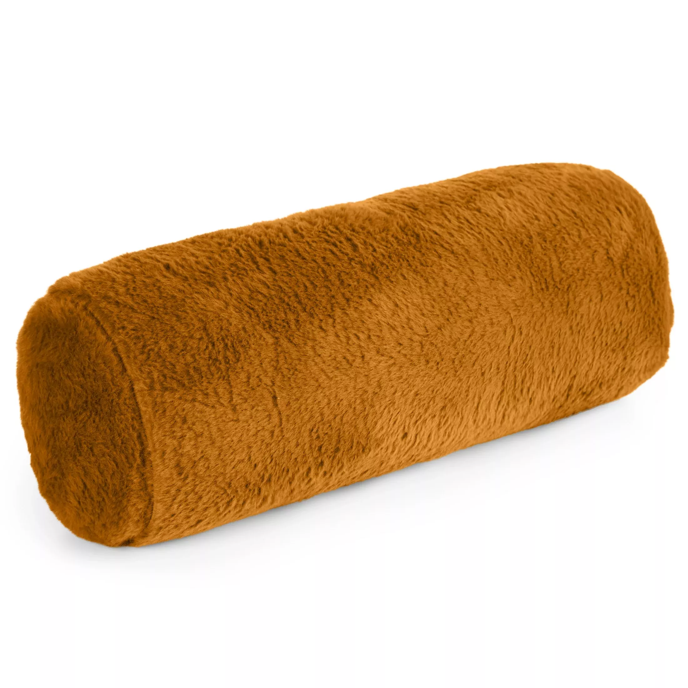 Poduszka wałek 15x45 cm miodowa z miękkiej futrzanej tkaninyNINA